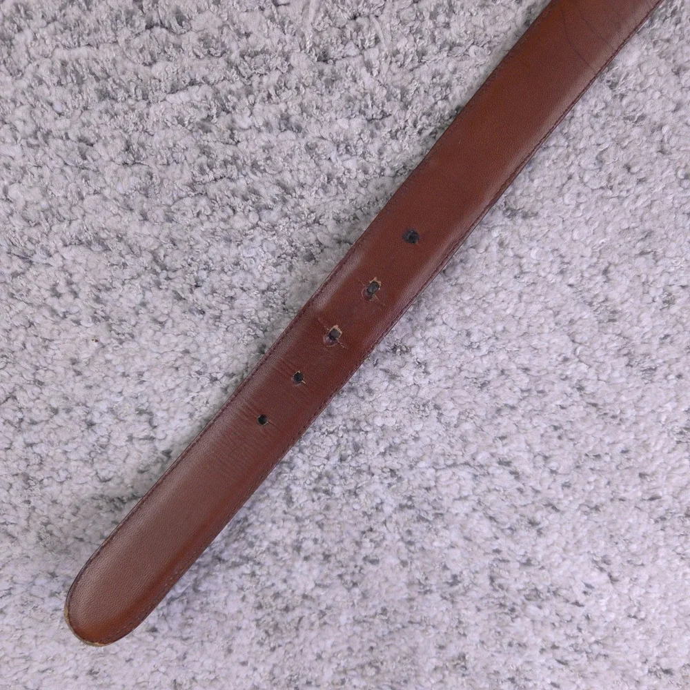 Johnston Murphy Belt Men Size 38 Aniline Kipskin Shoulders Leather Brown Black